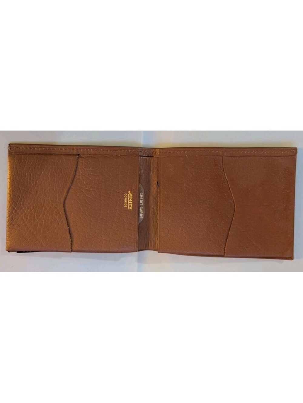 Amity Vintage New Old Stock Medium Brown Genuine Cowhide Leather Men's Bifold Bi